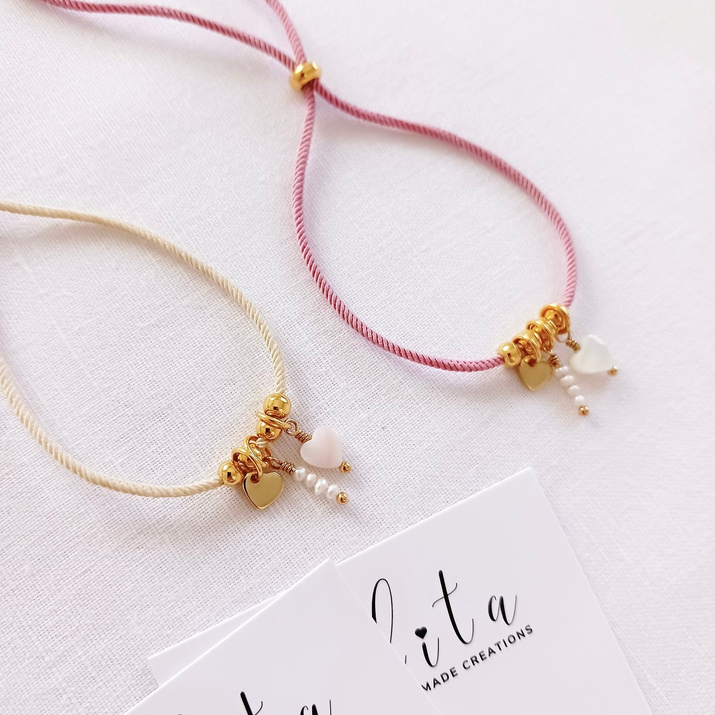 Βραχιόλι με καρδιά από φίλντισι