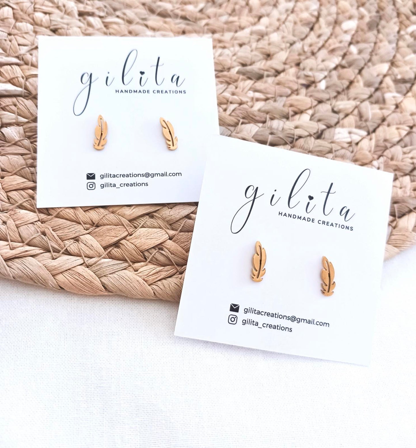 Ατσάλινα σκουλαρίκια σε σχήμα φύλλο