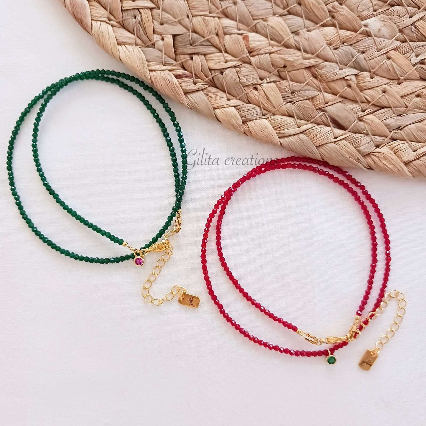 Κολιέ με σμαραγδί κρυσταλλάκια