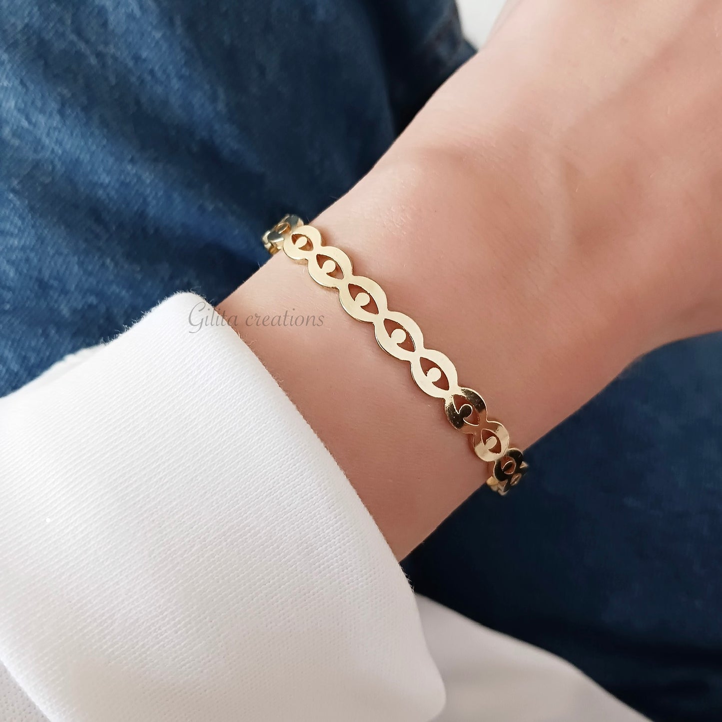 Βραχιόλι χειροπέδα με σχέδιο μάτι