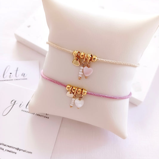 Βραχιόλι με καρδιά από φίλντισι