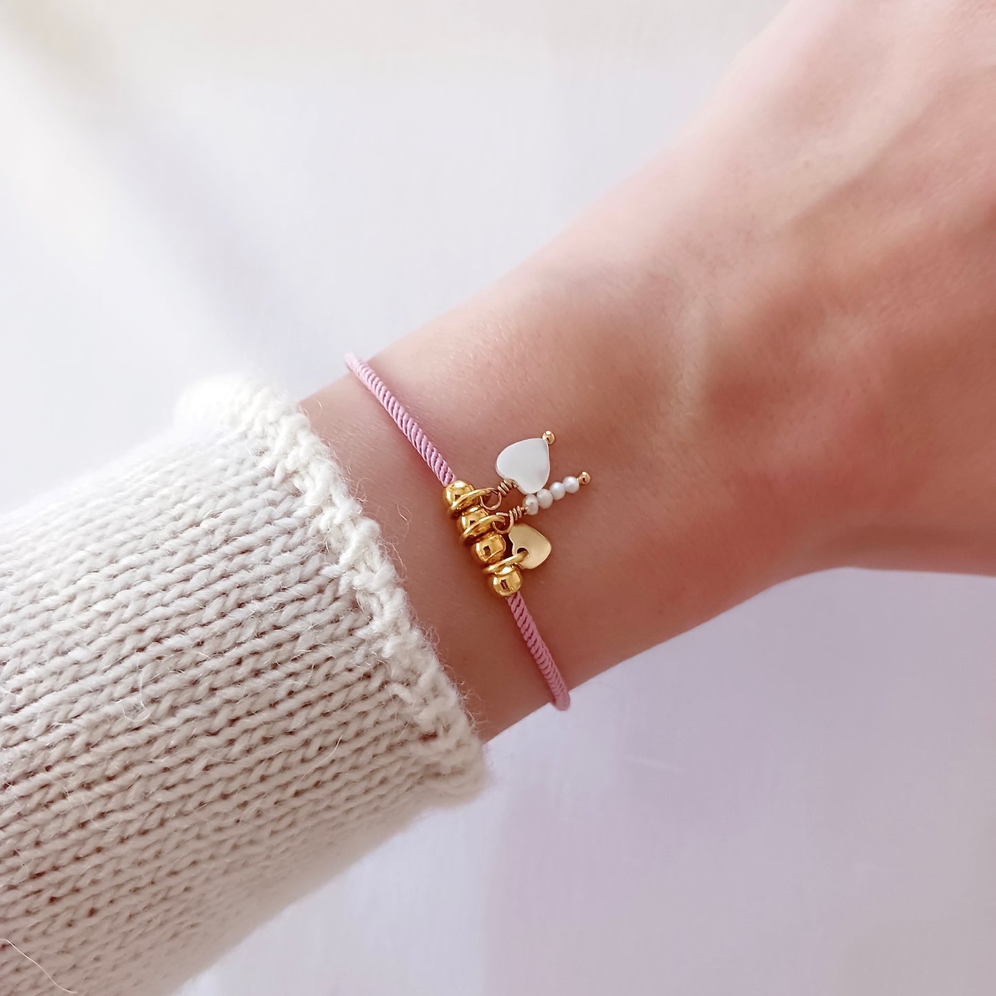 Βραχιόλι με καρδιά από φίλντισι