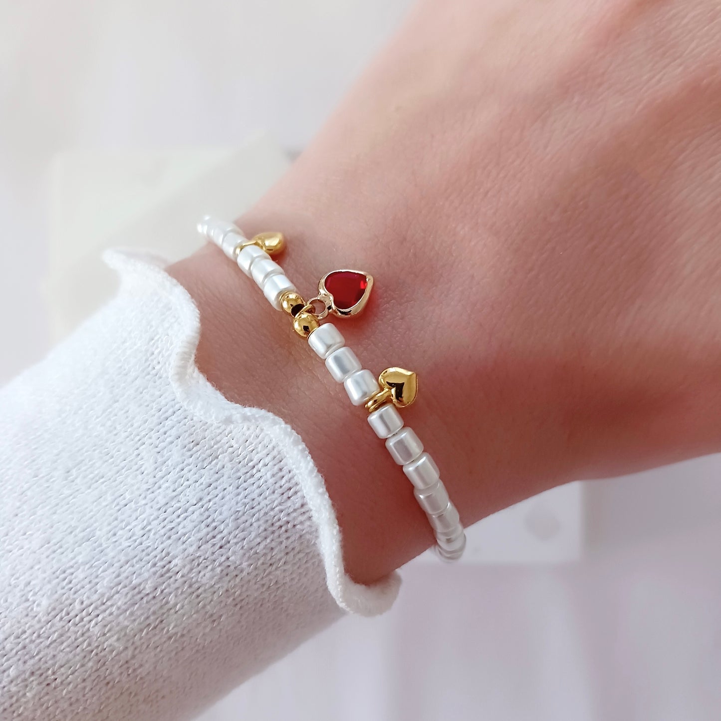 Βραχιόλι με φίλντισι και καρδιά