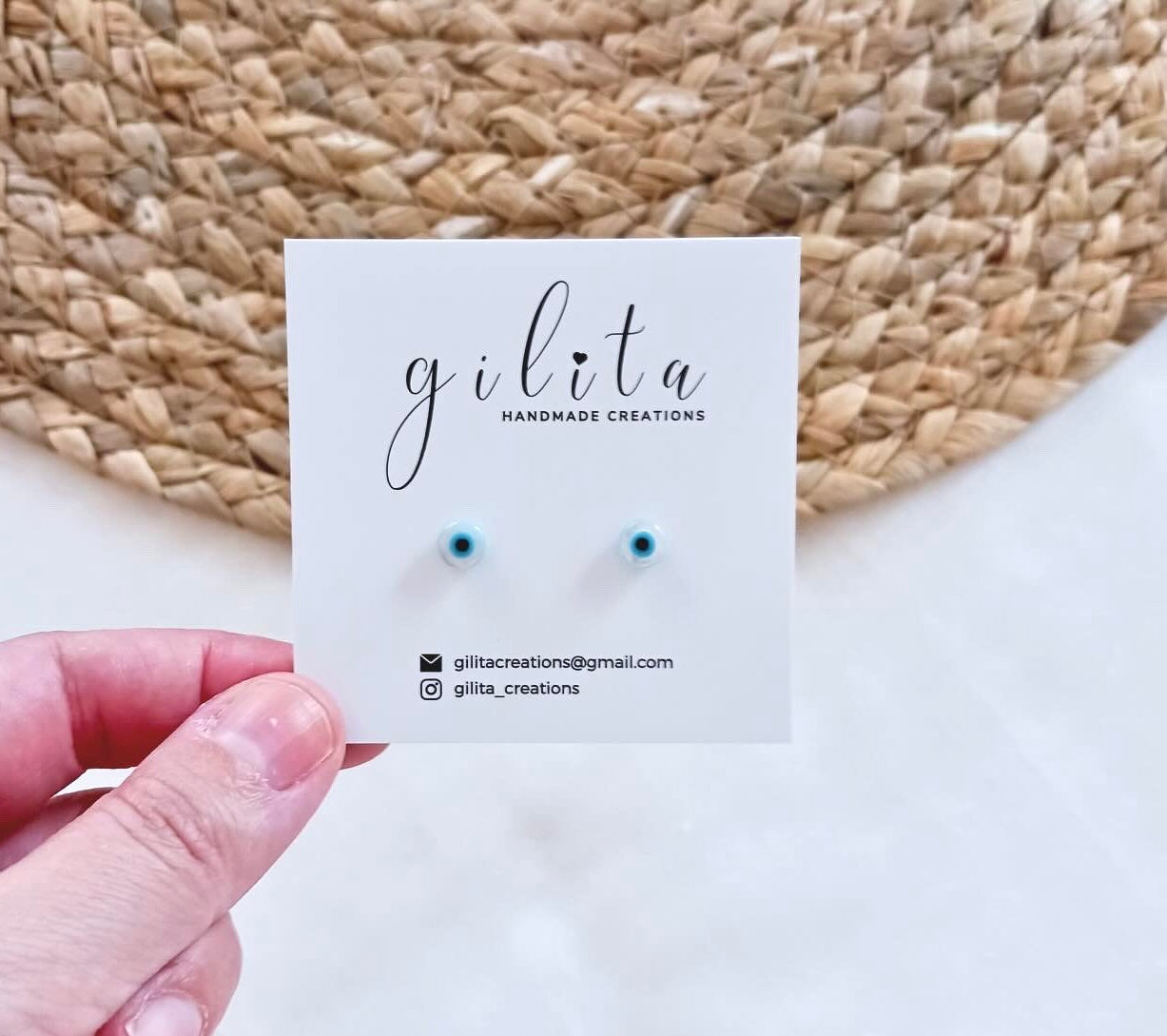 Σκουλαρίκια καρφωτά με μάτι φίλντισι