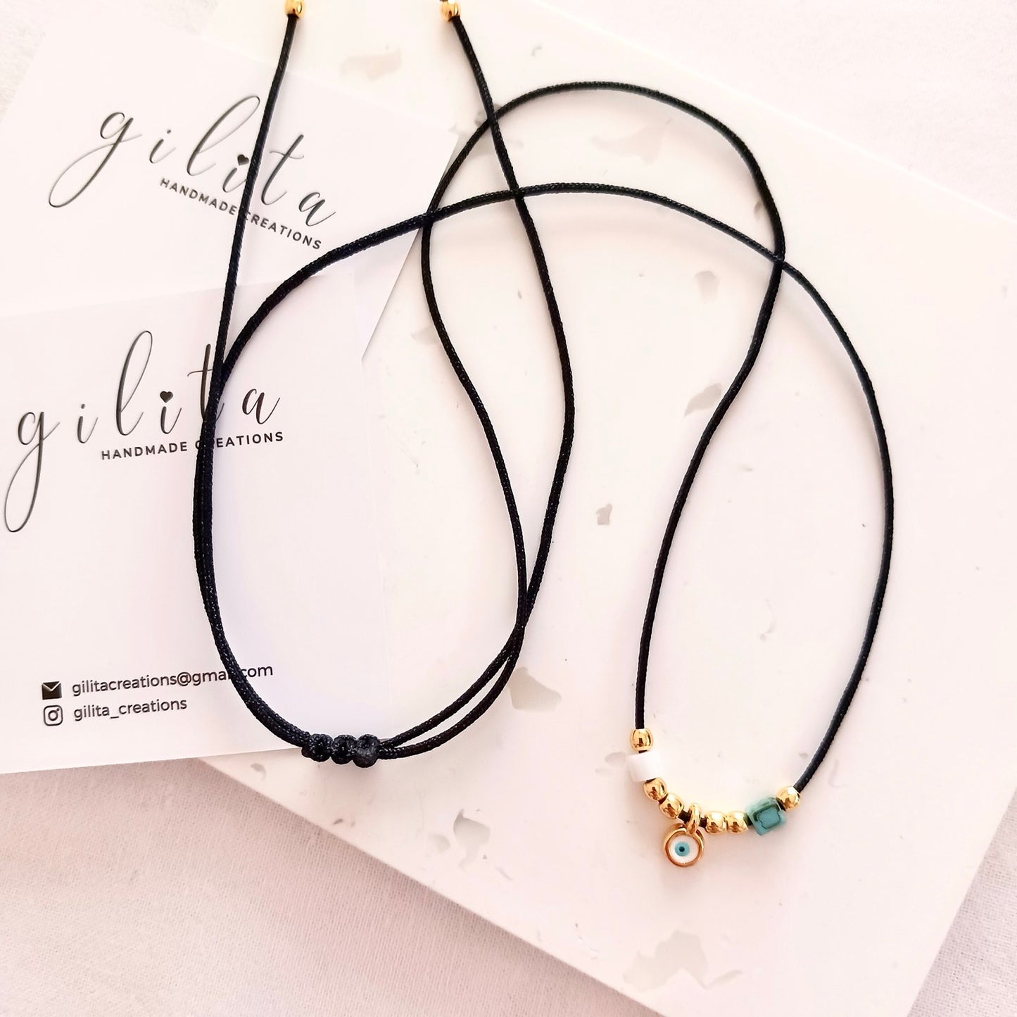 Κολιέ με κορδόνι και μάτι