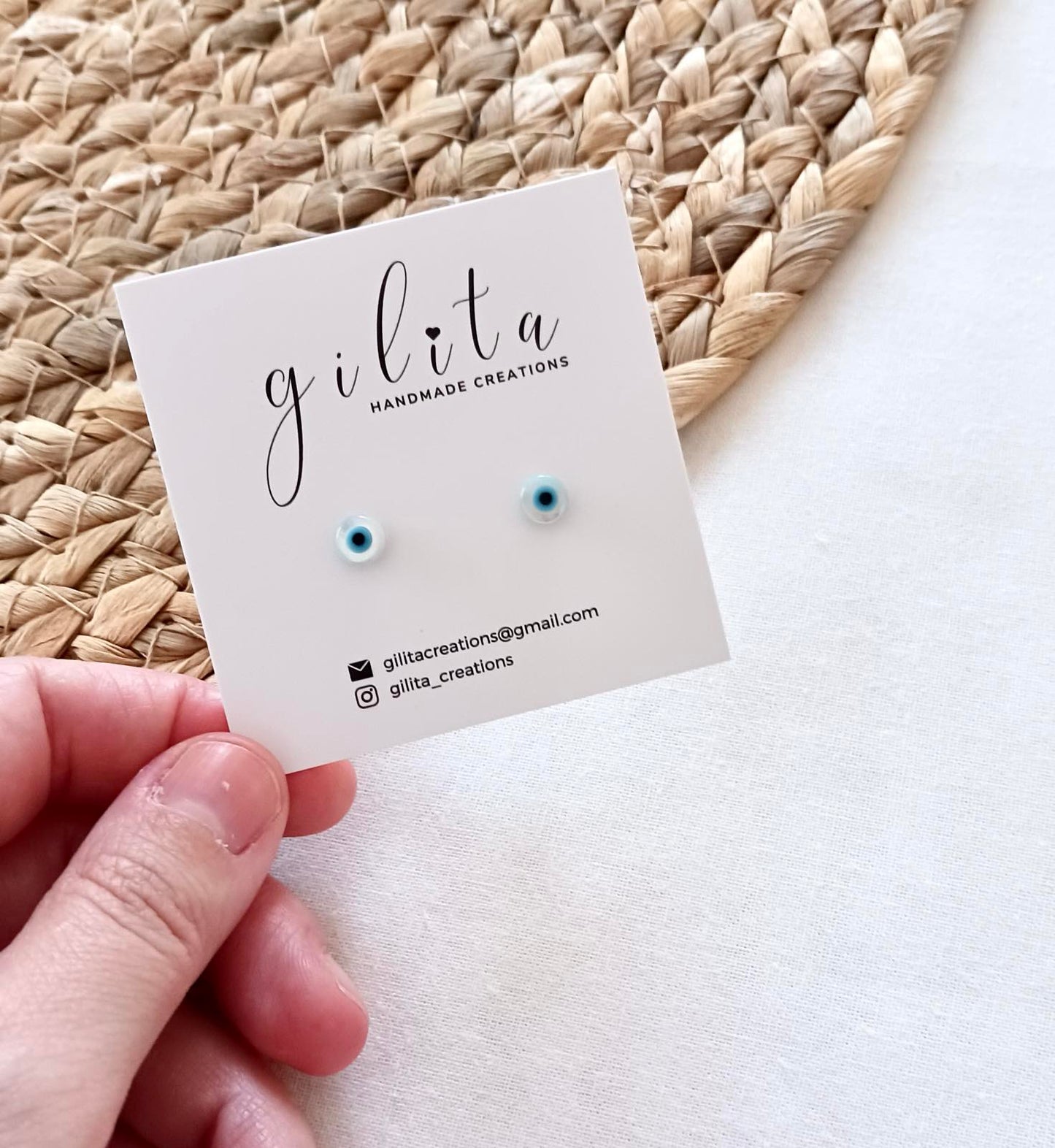 Σκουλαρίκια καρφωτά με μάτι φίλντισι