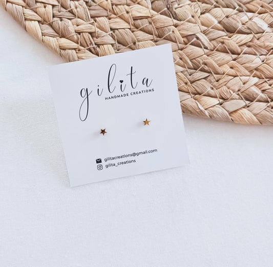 Μικρά ατσάλινα σκουλαρίκια αστέρι