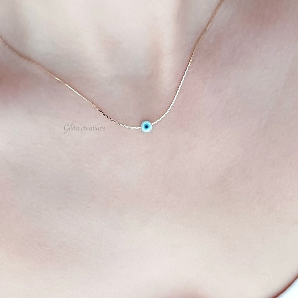 Κολιέ με ματάκι από φίλντισι